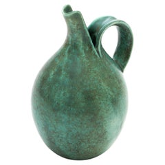Eva Stæhr-Nielsen for Saxbo Stoneware "Spaltekanden" Split Green Jug