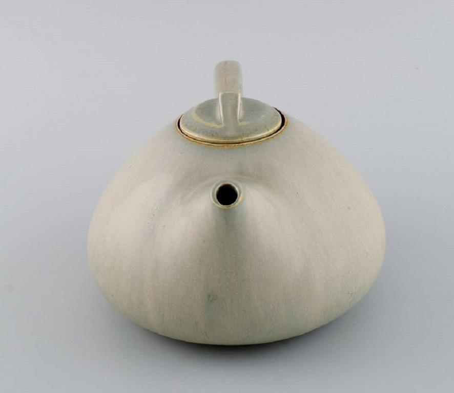 Scandinavian Modern Eva Stæhr-nielsen for Saxbo, Teapot in Glazed Stoneware, Mid-20th C For Sale