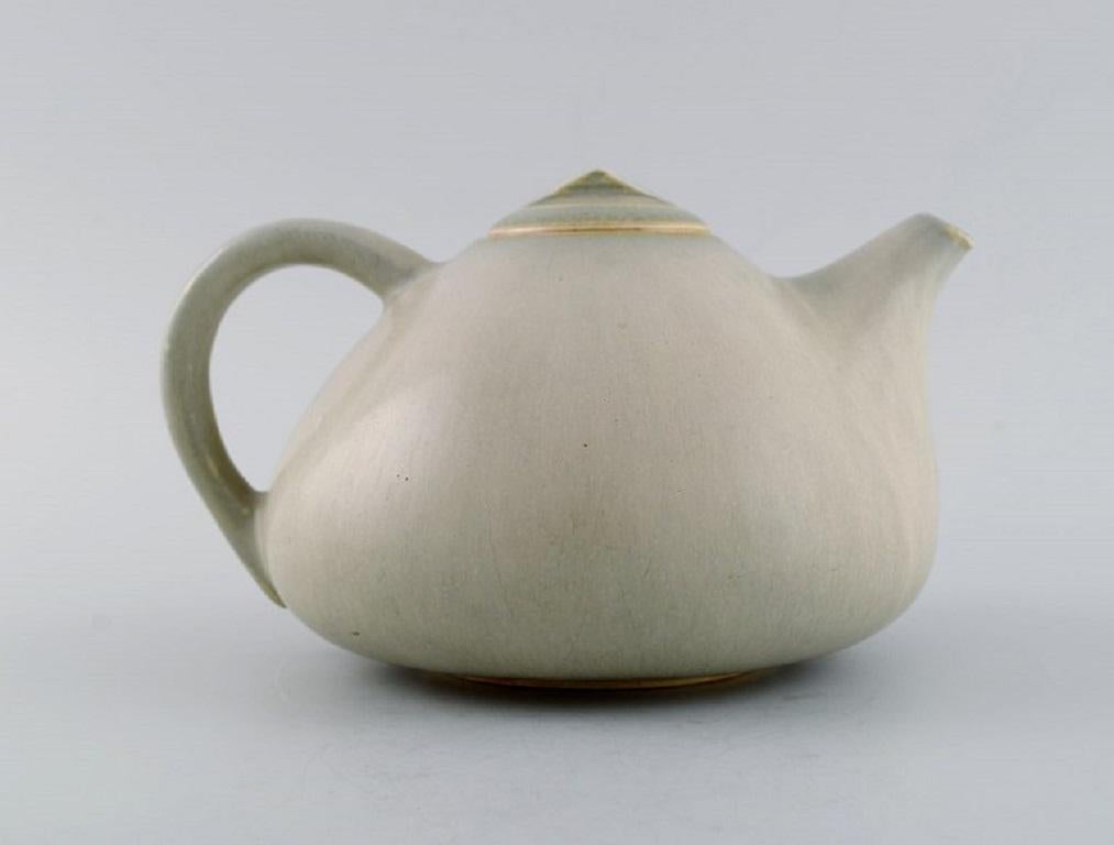 Danish Eva Stæhr-nielsen for Saxbo, Teapot in Glazed Stoneware, Mid-20th C For Sale