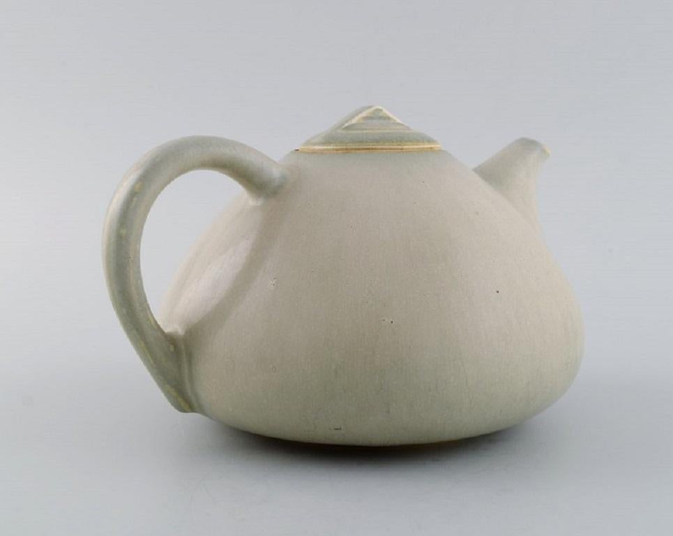 20th Century Eva Stæhr-nielsen for Saxbo, Teapot in Glazed Stoneware, Mid-20th C For Sale