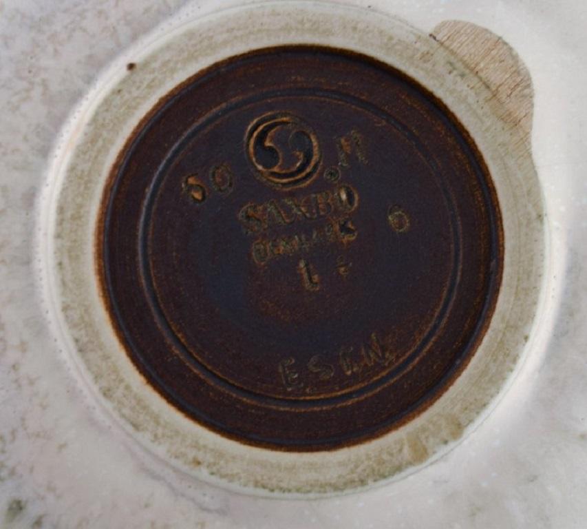 Eva Stæhr-nielsen for Saxbo, Teapot in Glazed Stoneware with a Wicker Handle 1