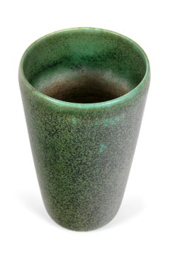 Eva Staehr Nielsen Green Glazed Stoneware Vase #112 for Saxbo, Denmark 1950s