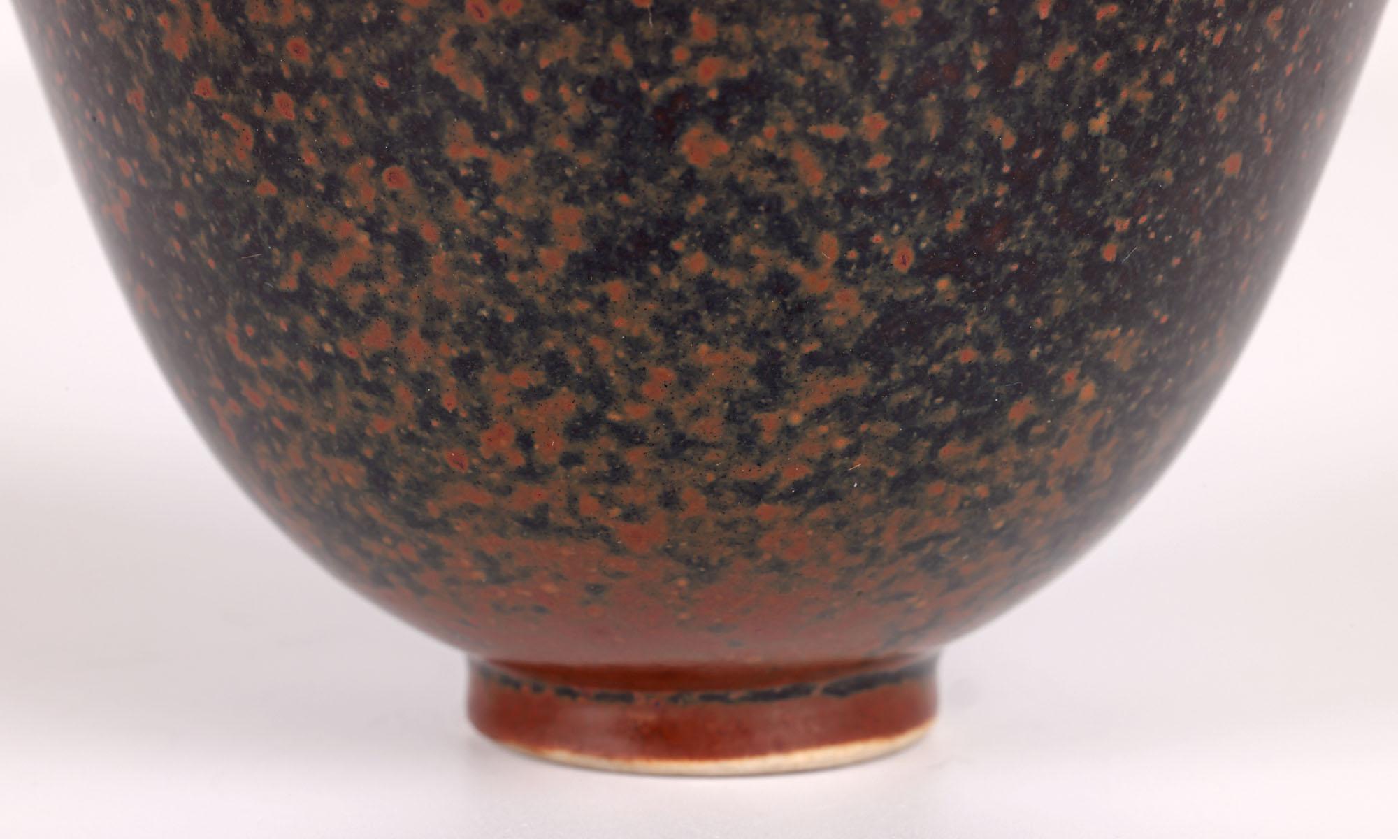 Art Deco Eva Staehr-Nielsen Saxbo Mottled Brown Studio Pottery Bowl For Sale