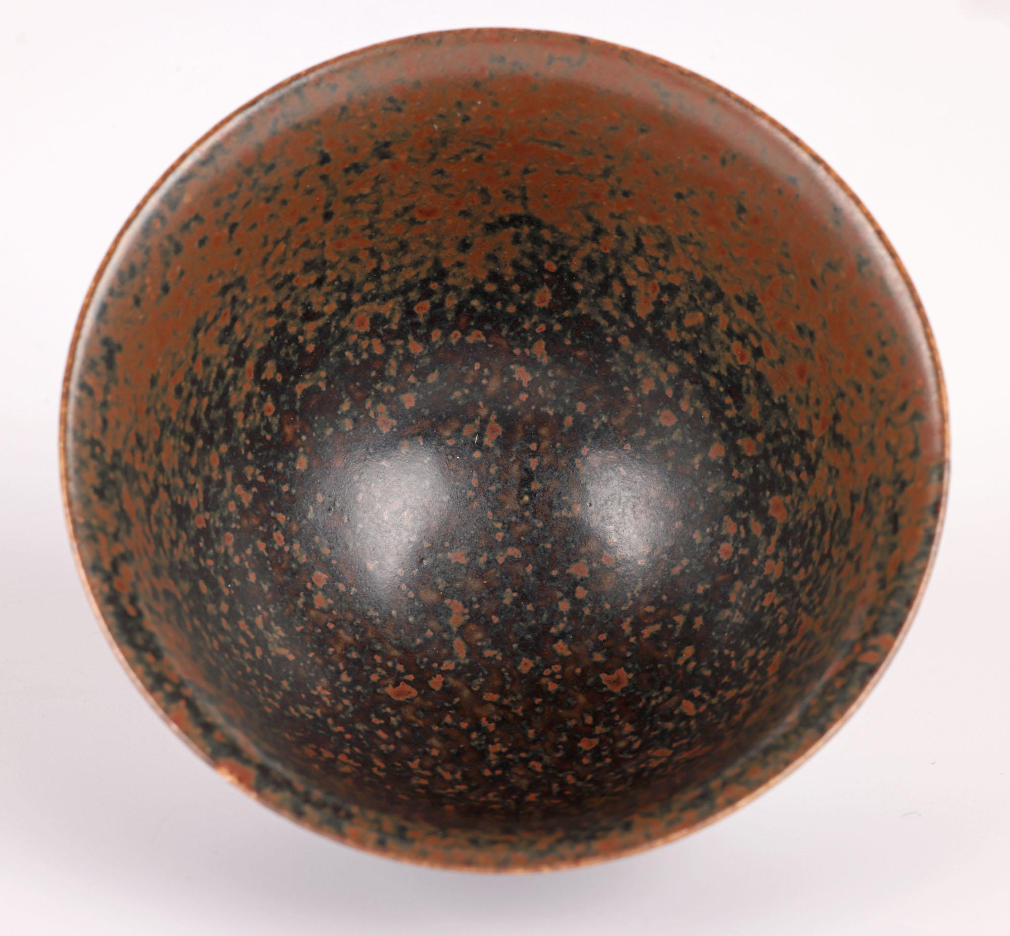 Mid-20th Century Eva Staehr-Nielsen Saxbo Mottled Brown Studio Pottery Bowl For Sale