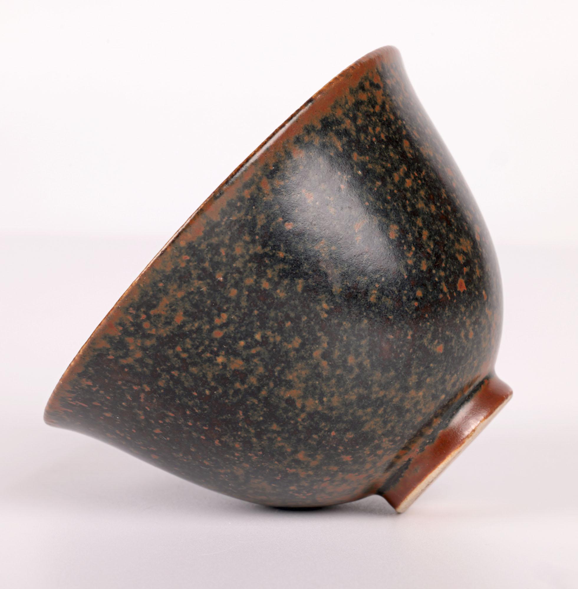 Eva Staehr-Nielsen Saxbo Mottled Brown Studio Pottery Bowl For Sale 1