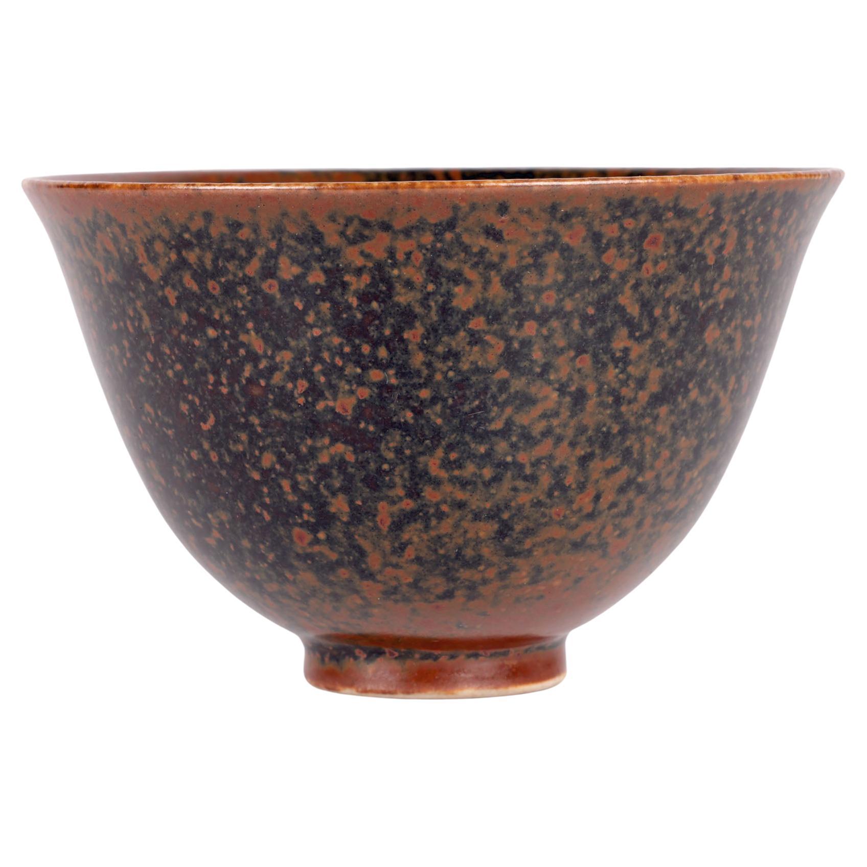Eva Staehr-Nielsen Saxbo Mottled Brown Studio Pottery Bowl For Sale