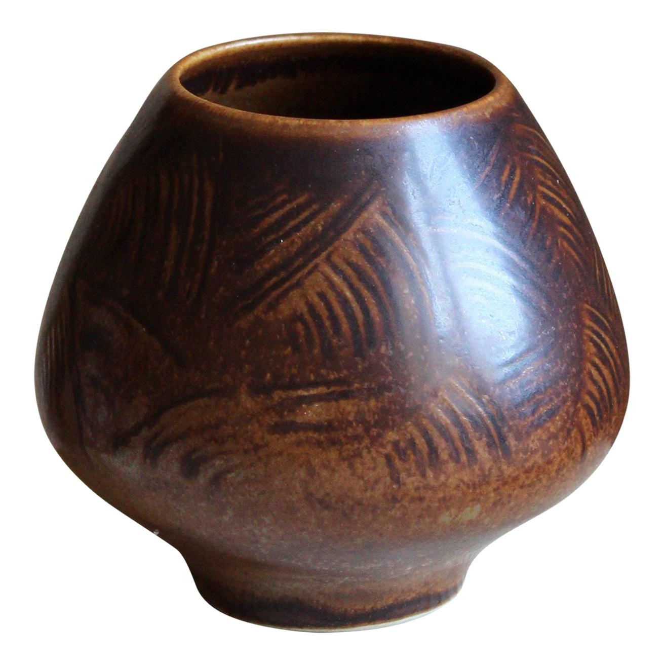 Eva Stæhr-Nielsen, Small Vase, Glazed Stoneware, Saxbo, Denmark, 1950s