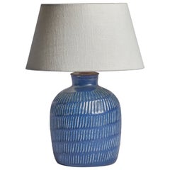 Eva Staehr Nielsen, Tischlampe, Steingut, Messing, Dänemark, 1950er Jahre