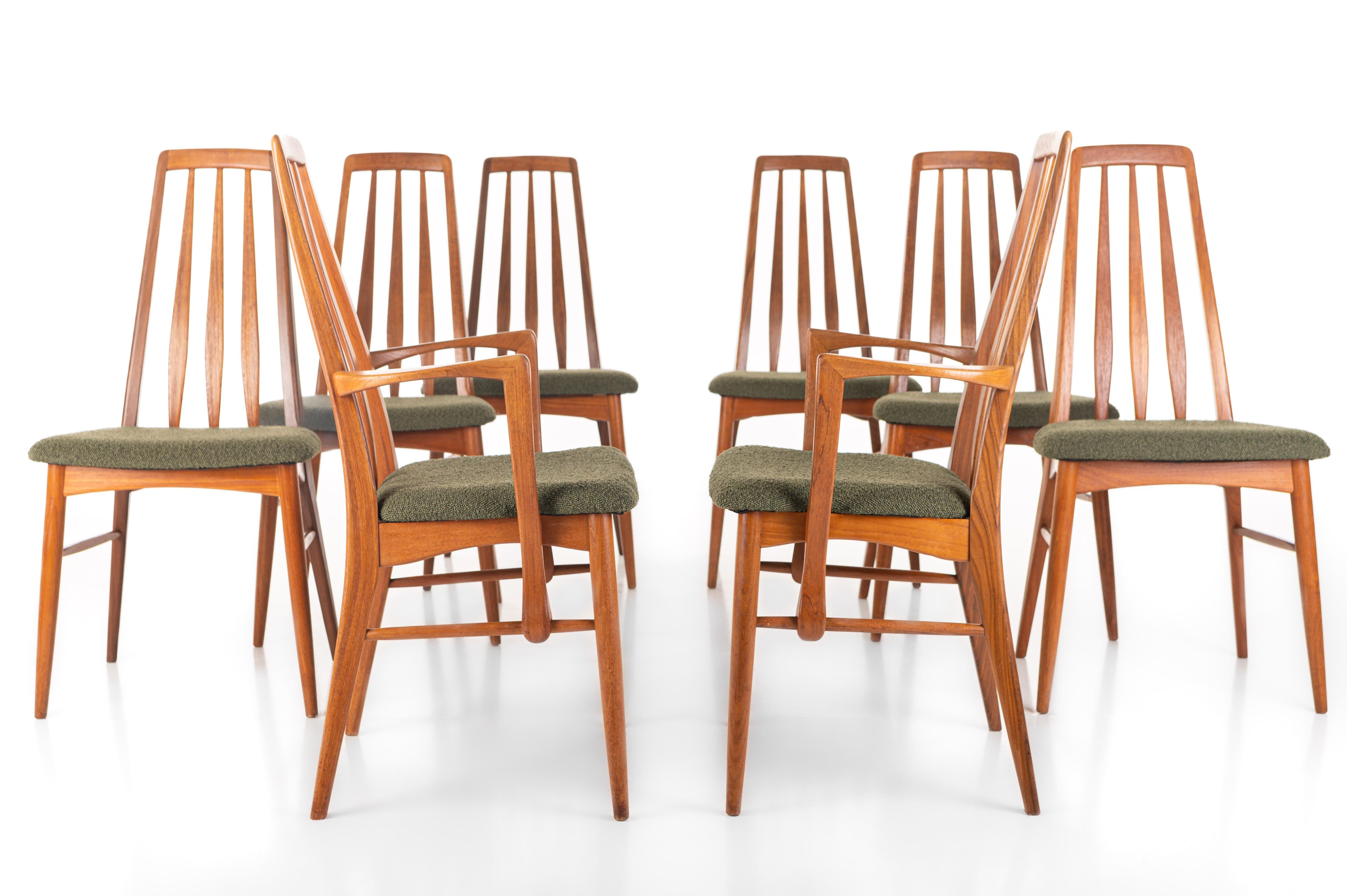 Danish Eva Teak Dining Chairs by Niels Koefoed for Koefoeds Hornslet, Set of 8