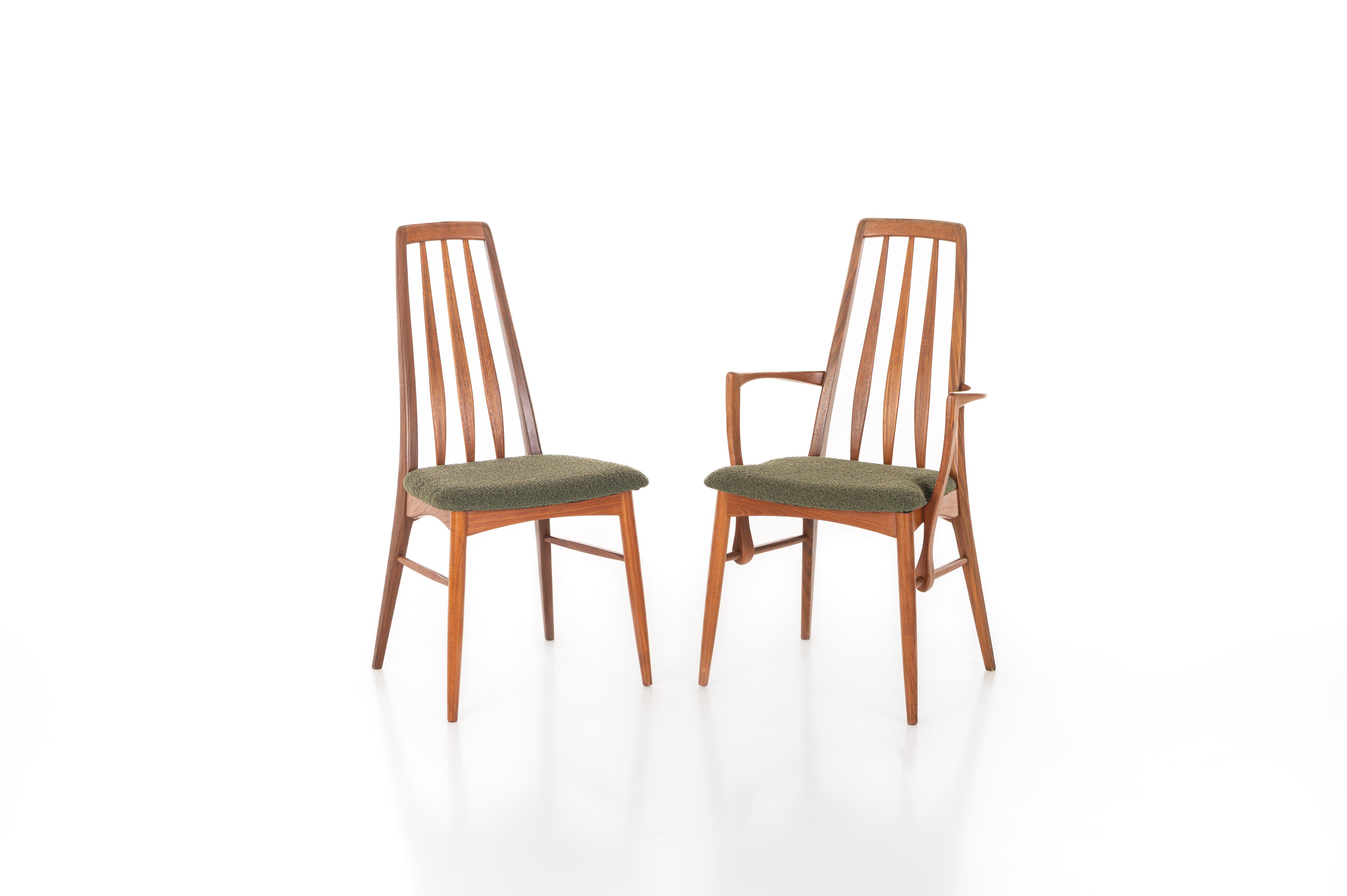 Eva Teak Dining Chairs by Niels Koefoed for Koefoeds Hornslet, Set of 8 In Good Condition In Ranst, VAN