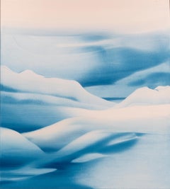 "Alpenglow", painting by Eva Ullrich (40x35in), 2022