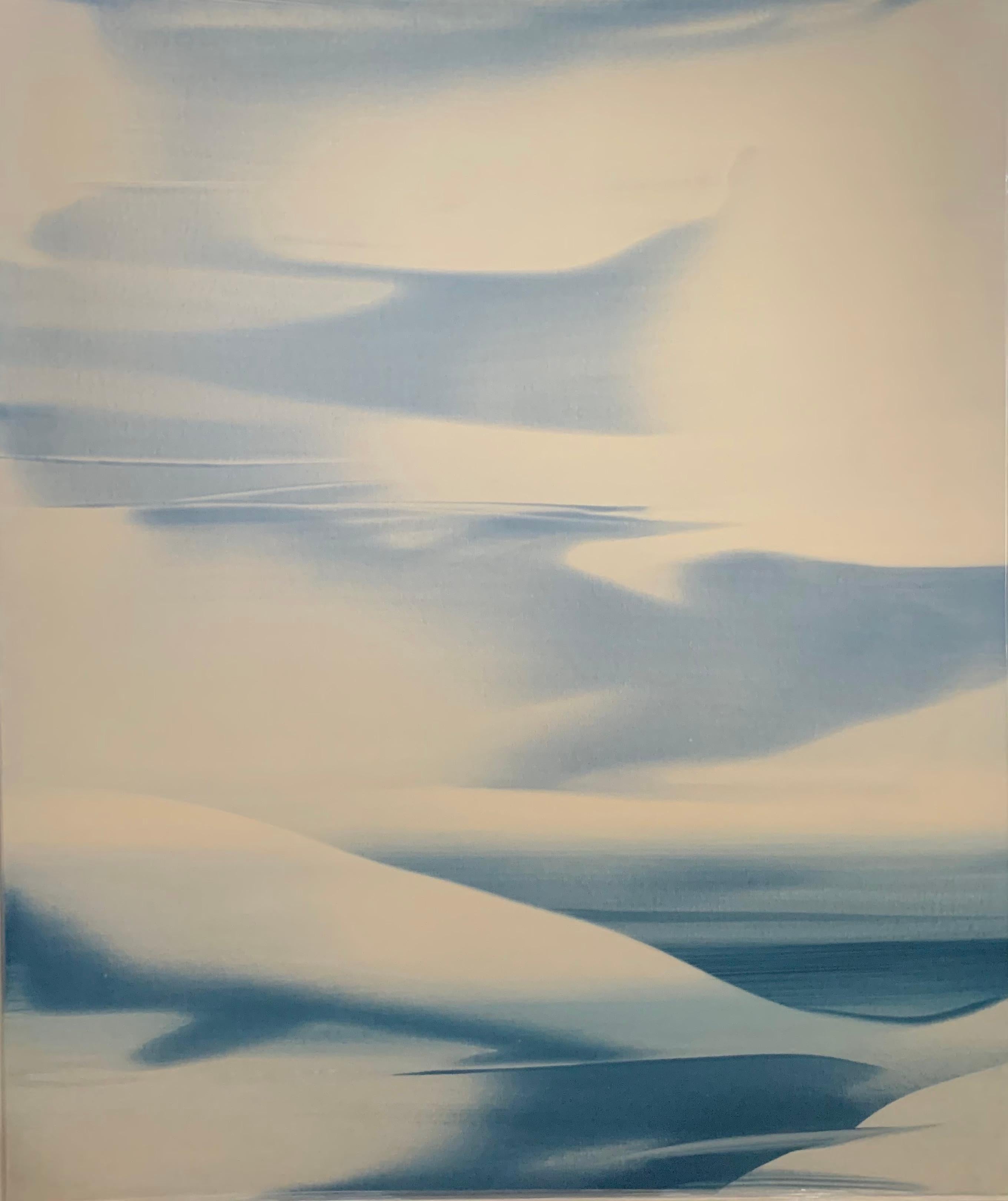 "Sans titre", Acryl auf Leinwand, mehrere Schichten mit Pinsel, Rakel und Schwamm, gerahmt.

Eva Ullrich nutzt die der Farbe innewohnende Sprache, um ihre Arbeit zu vereinfachen und kühne, selbstbewusste Werke zu schaffen, die das Wesen bestimmter