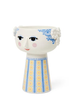 Vase bleu Eva   H : 7.3" Ø : 4.9"