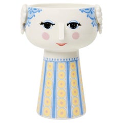 Vase bleu Eva   H : 7.3" Ø : 4.9"