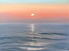 « Changing Chapters » - Peinture à l'huile originale - Paysage marin au coucher du soleil - Œuvre d'art contemporaine