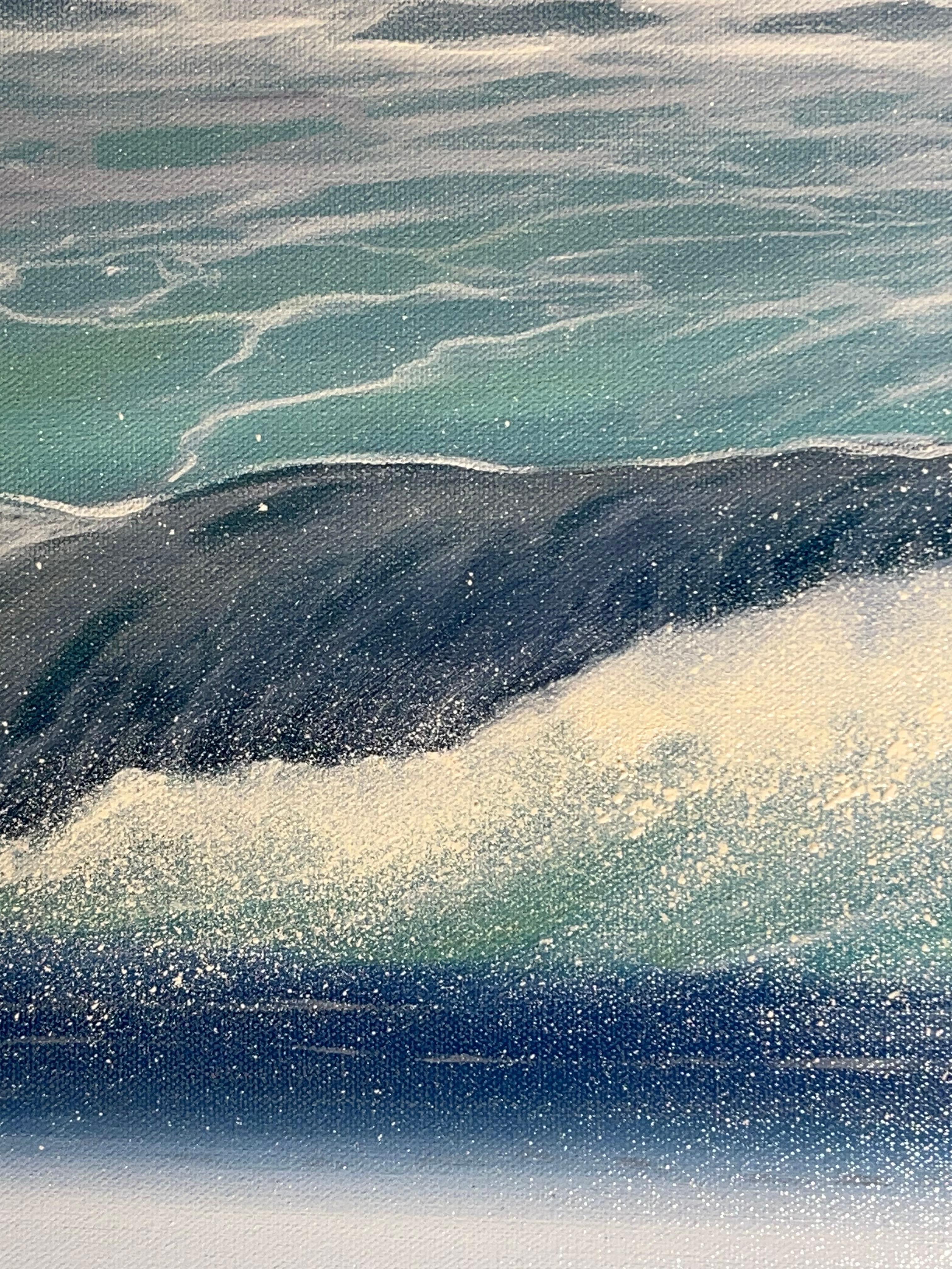 Exhale-ORIGINAL REALISM SEASCAPE Ocean oil painting-contemporary artwork For Sale 2