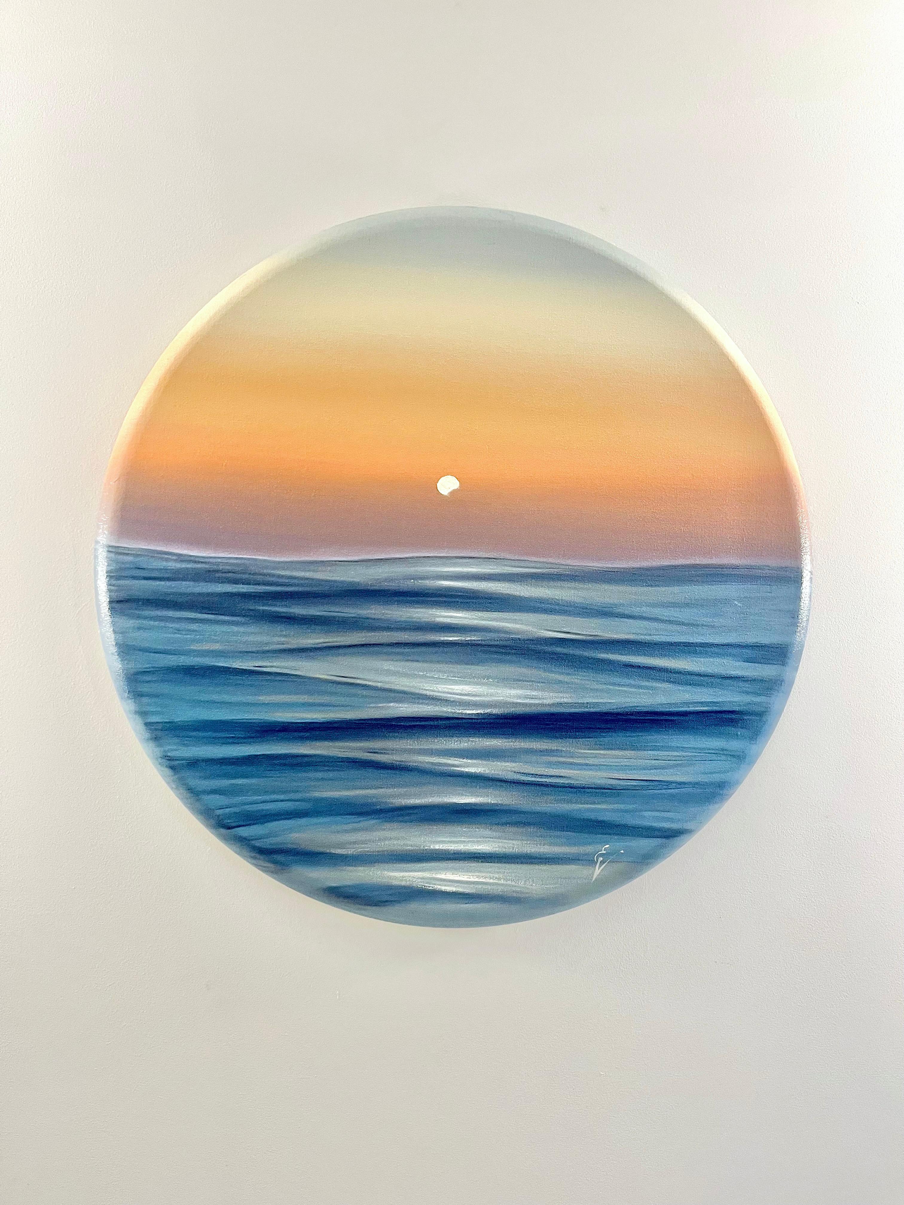 New Day has Come-originelle Realismus Sonnenuntergang Meereslandschaft Ölgemälde-zeitgenössische Kunst im Angebot 1