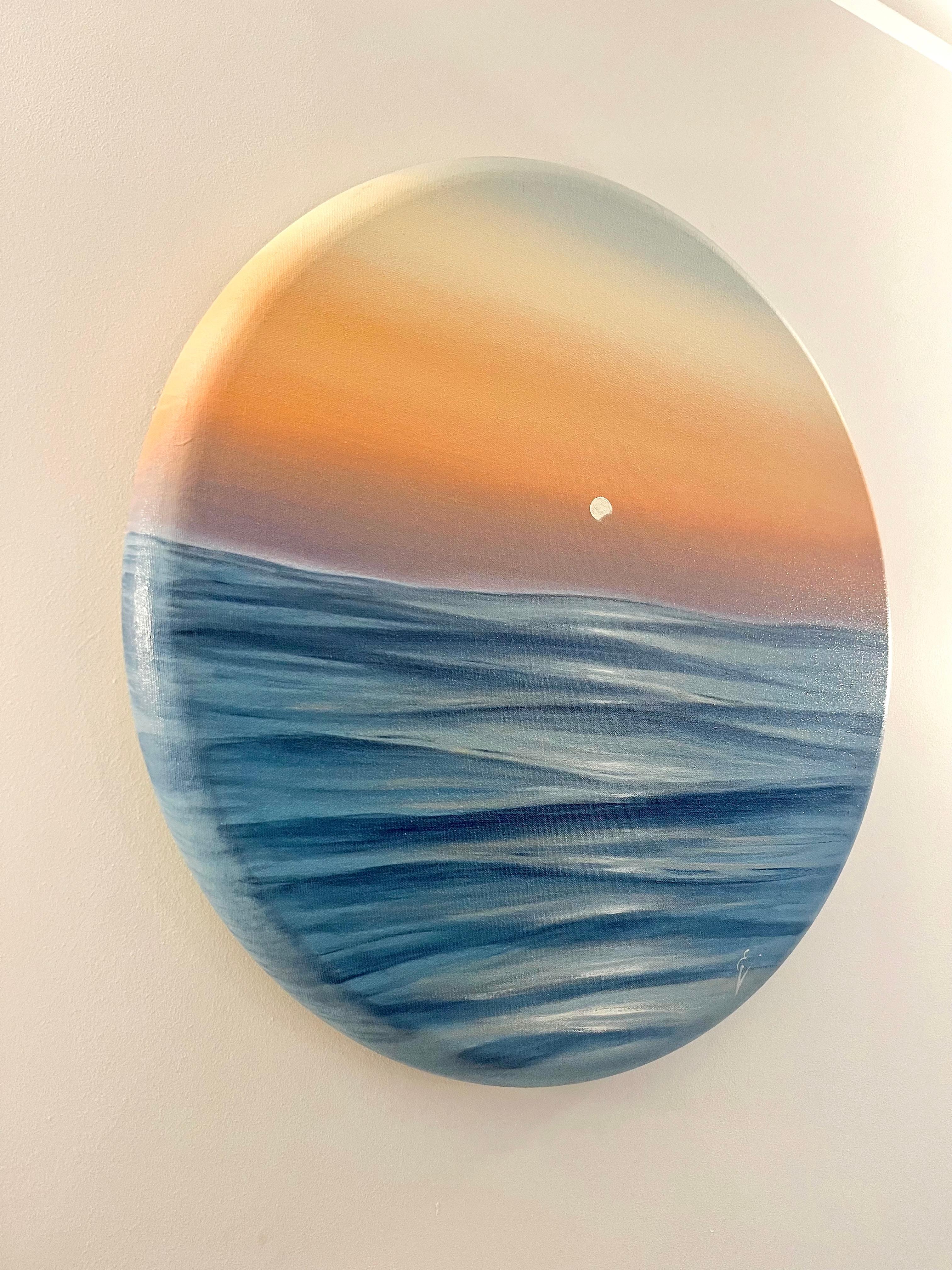 New Day has Come-originelle Realismus Sonnenuntergang Meereslandschaft Ölgemälde-zeitgenössische Kunst im Angebot 3
