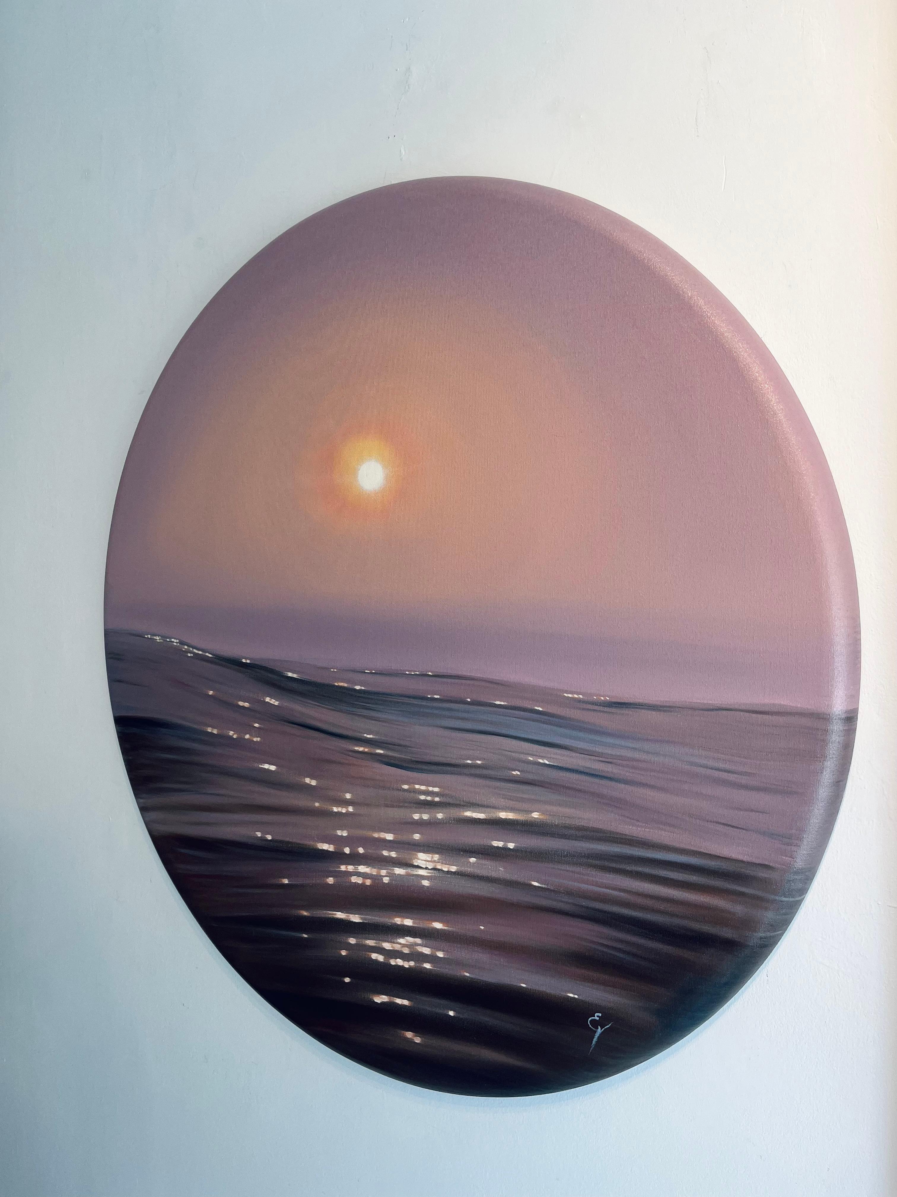 Seidener Sonnenuntergang-originale Realismus Sonnenuntergang Meereslandschaft Ölgemälde-zeitgenössische Kunst im Angebot 1