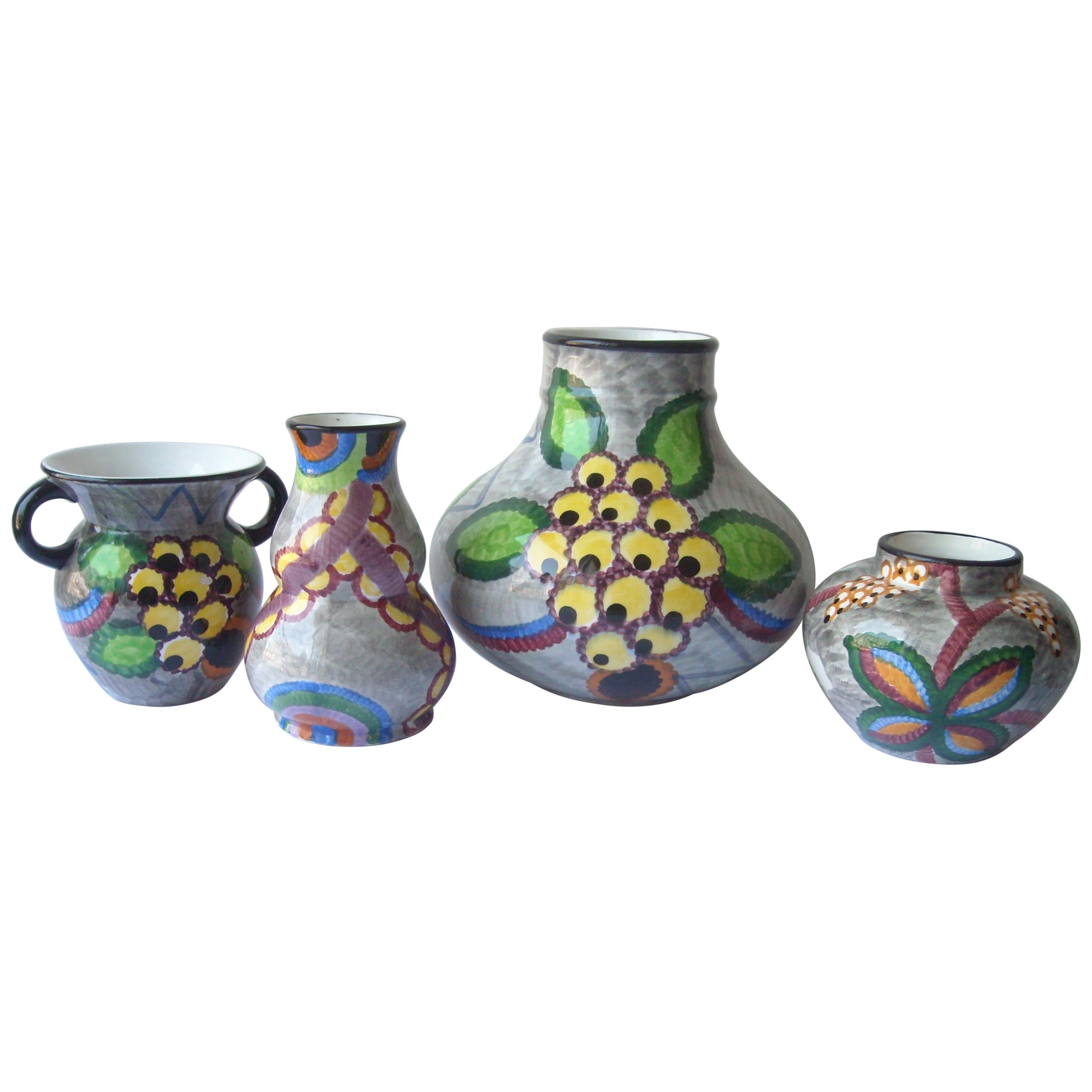 Eva Zeisel Ceramic/Majolica Vases by SMF Schramberg, Set of 4, Marked