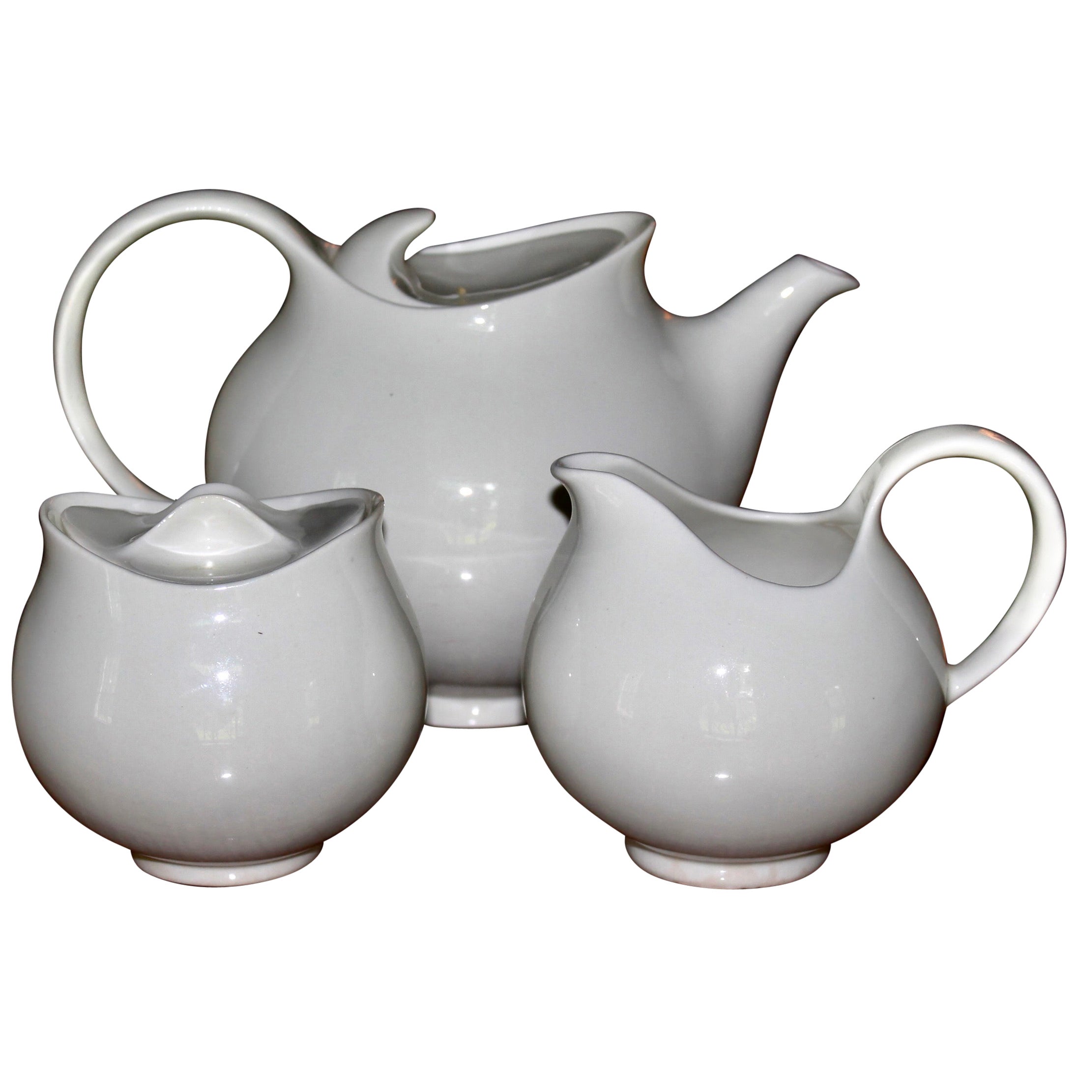 Eva Zeisel HallCraft White Classic Tea Set