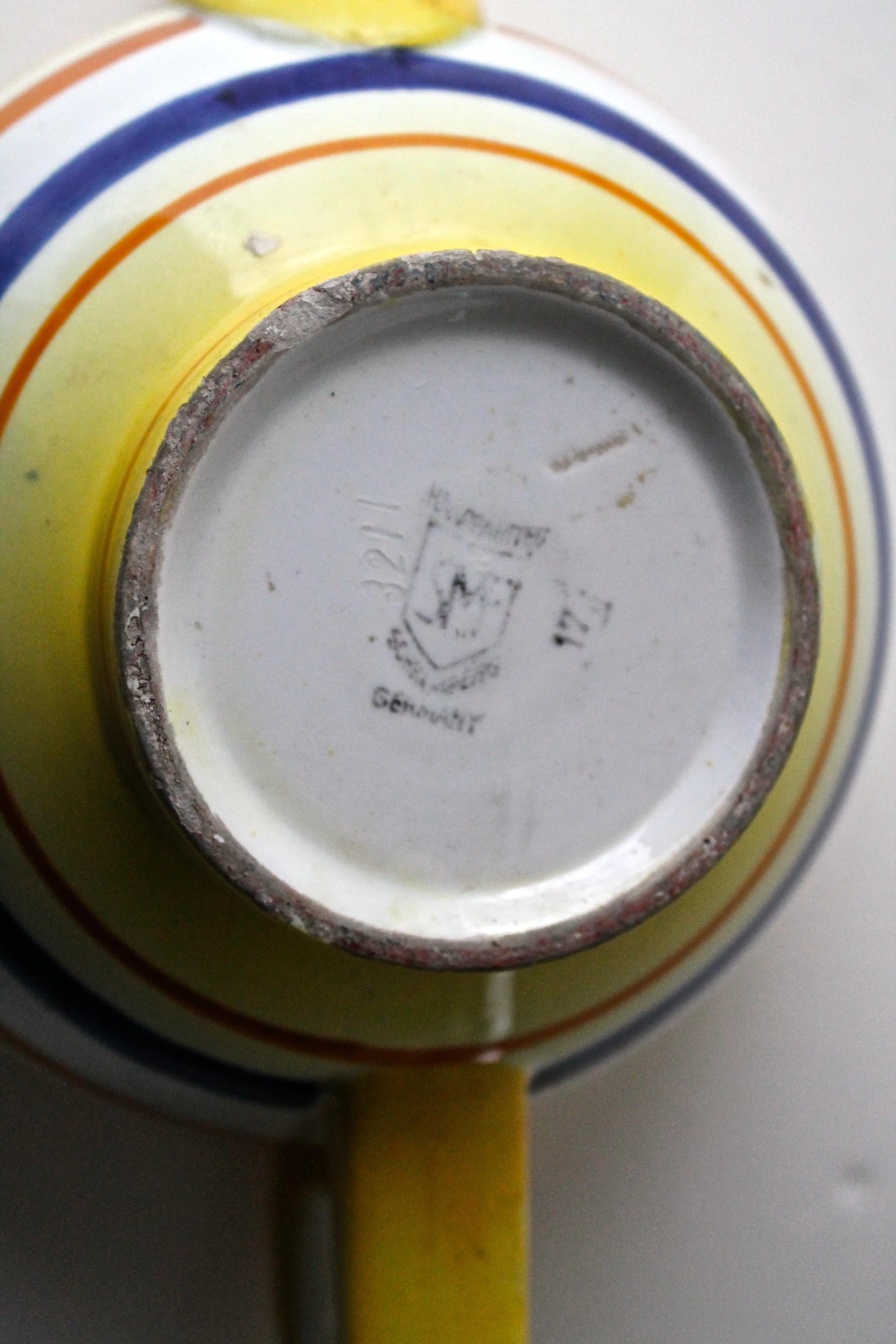Hand-Painted Eva Zeisel Schramberg Tea Pot German Modernist For Sale