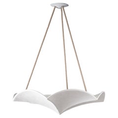 “Evadoras” Sculptural Pendant Light in White Plaster – Customisable, Handcrafted