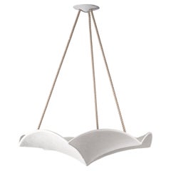 “Evadoras” Sculptural Pendant Light in White Plaster – Customisable, Handcrafted