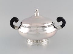 Evald Nielsen, Danish Silversmith, Lidded Art Nouveau Silver Tureen