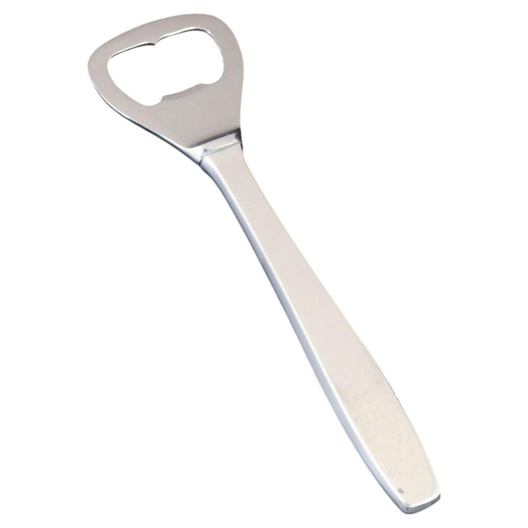 Evald Nielsen, bottle opener in sterling silver and stainless steel. 1940s For Sale
