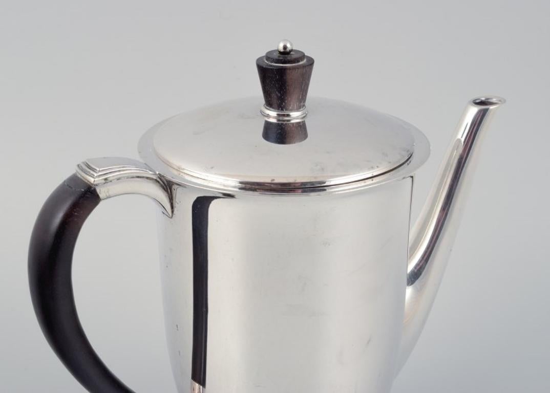 Mid-20th Century Evald Nielsen, Coffee Pot in Danish 830 Silver and Ebony, 1938 For Sale