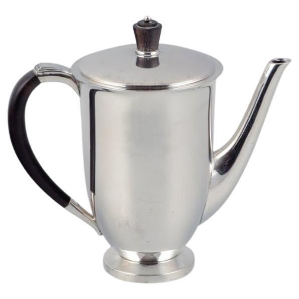 Evald Nielsen, Coffee Pot in Danish 830 Silver and Ebony, 1938