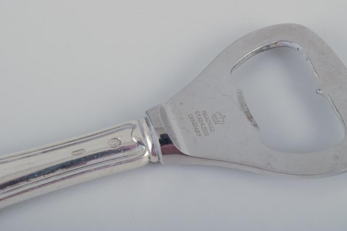 Evald Nielsen, Cohr, and other Danish silversmiths. Five bottle openers. In Excellent Condition For Sale In Copenhagen, DK
