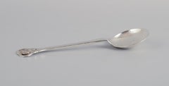 Evald Nielsen, Danish Silversmith. Two Beautiful Large Art Nouveau Sugar Spoons
