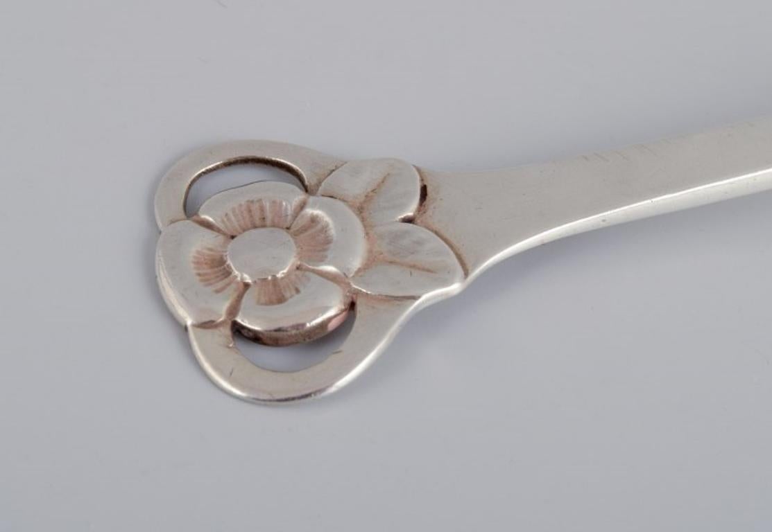 20th Century Evald Nielsen, Danish Silversmith. Two Beautiful Large Art Nouveau Sugar Spoons For Sale