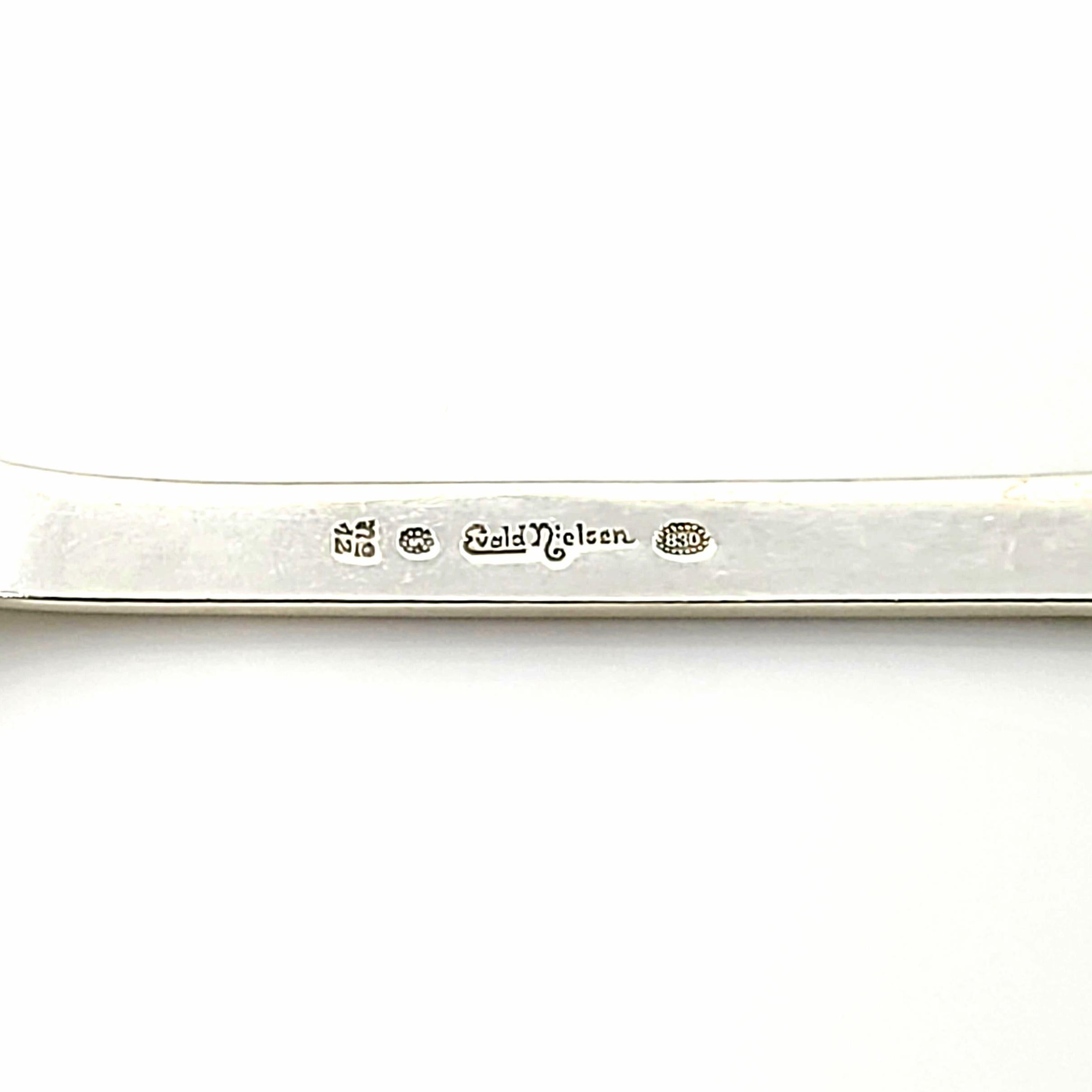 20th Century Evald Nielsen Denmark No. 12 830 Silver Large Serving Spoon For Sale