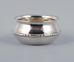 Evald Nielsen, Hammered Salt Cellar in Danish 830 Silver, 1923