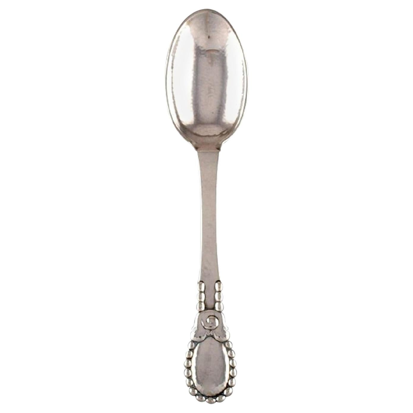 Evald Nielsen Number 13 Large Tablespoon in Hammered Silver, 830, Dated 1924