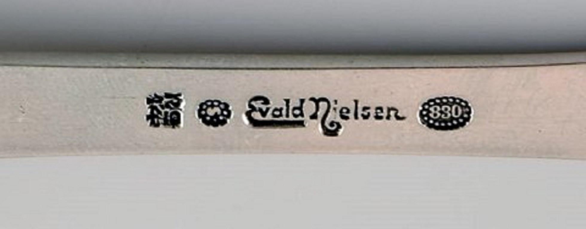 Danish Evald Nielsen Number 14 Dinner Fork in Hammered Silver, 1920s For Sale