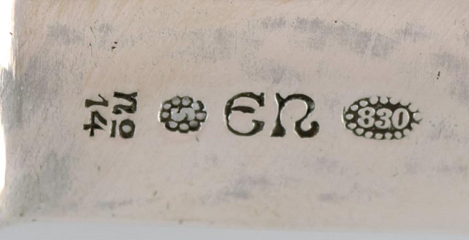Evald Nielsen Nummer 14 Tafelmesser aus gehämmertem Silber und Edelstahl (Dänisch) im Angebot