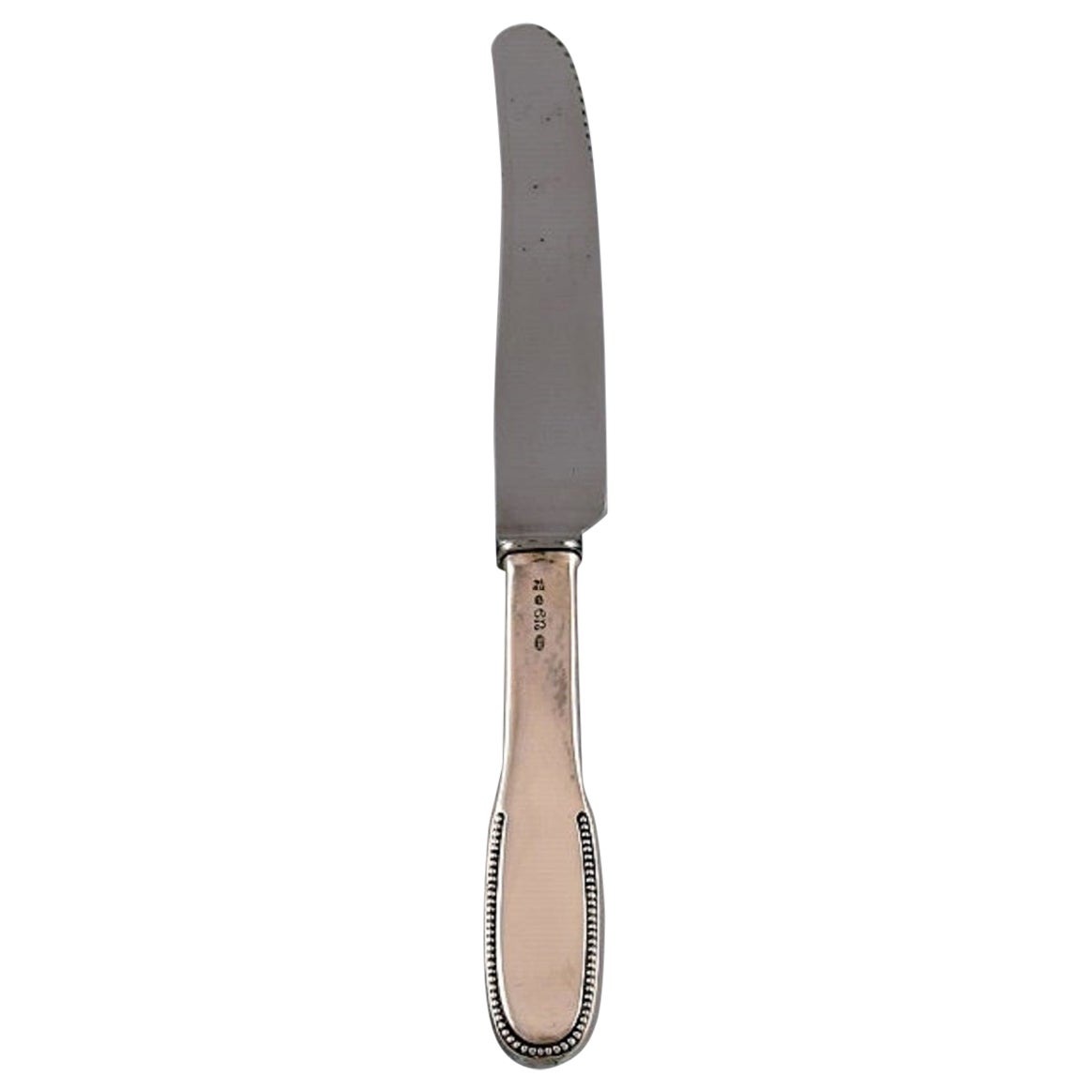 Evald Nielsen Numero 14 - Coltello da cena in argento martellato e acciaio inossidabile