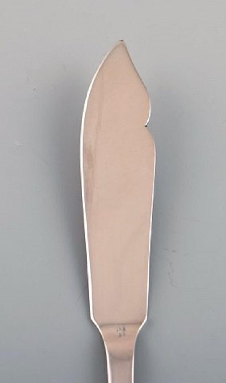 Danish Evald Nielsen Number 14 Fish Knife in Hammered Silver, 1920s For Sale