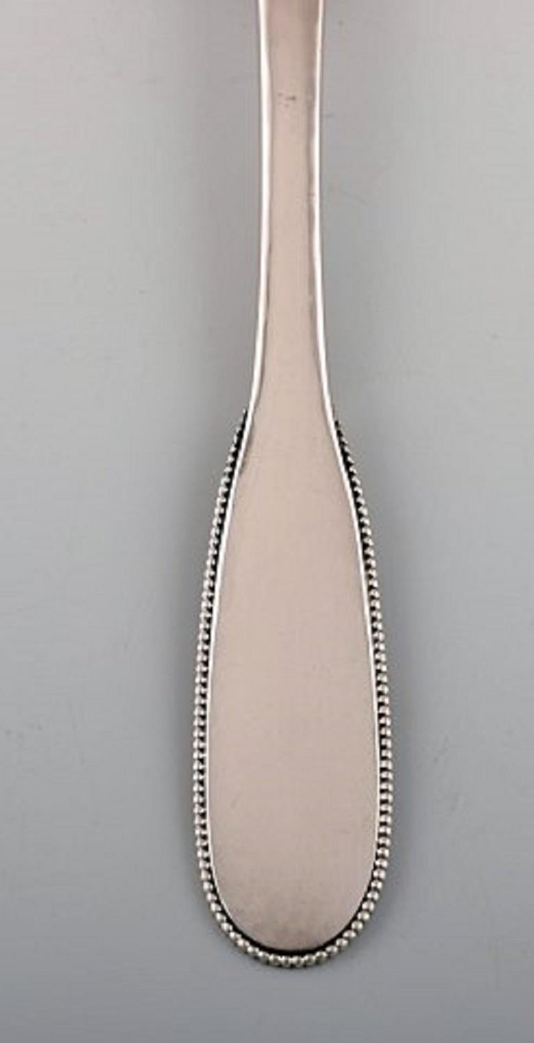 Art Deco Evald Nielsen Number 14 Lunch Fork in Hammered Silver, 1920s For Sale