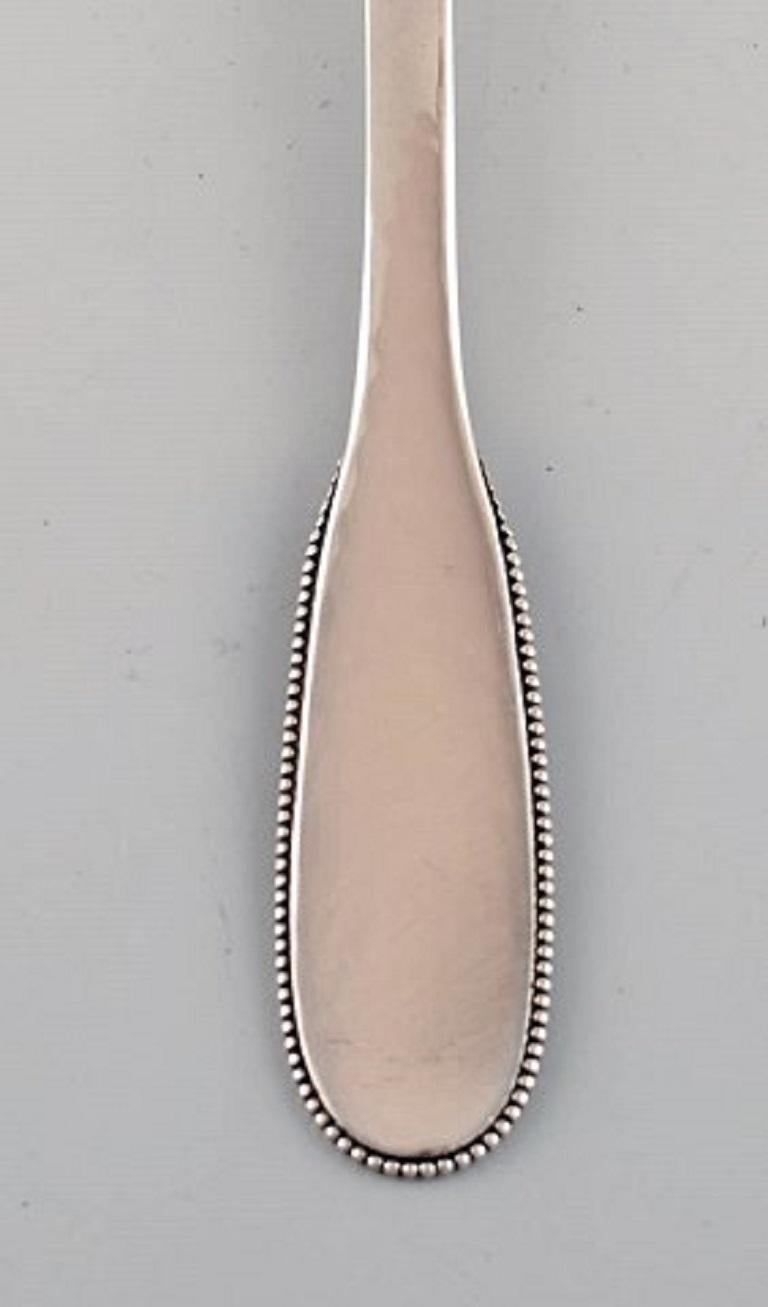 Art Deco Evald Nielsen Number 14 Lunch Fork in Hammered Silver, 3 Forks Available For Sale