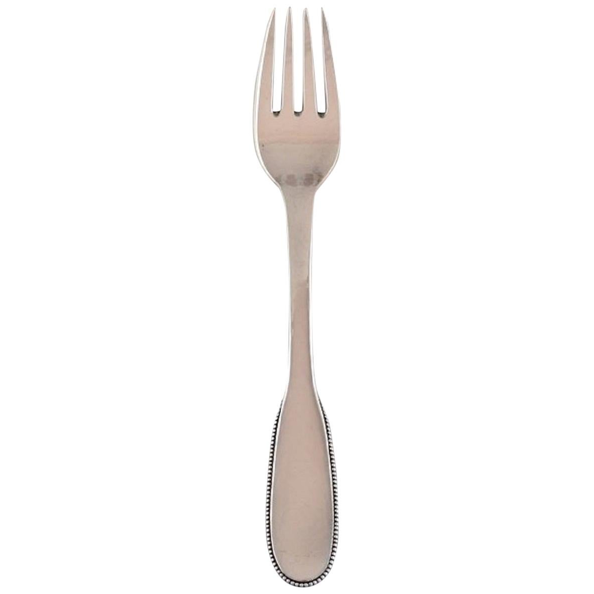 Evald Nielsen Tenedor de almuerzo número 14 de plata martillada, 3 tenedores disponibles