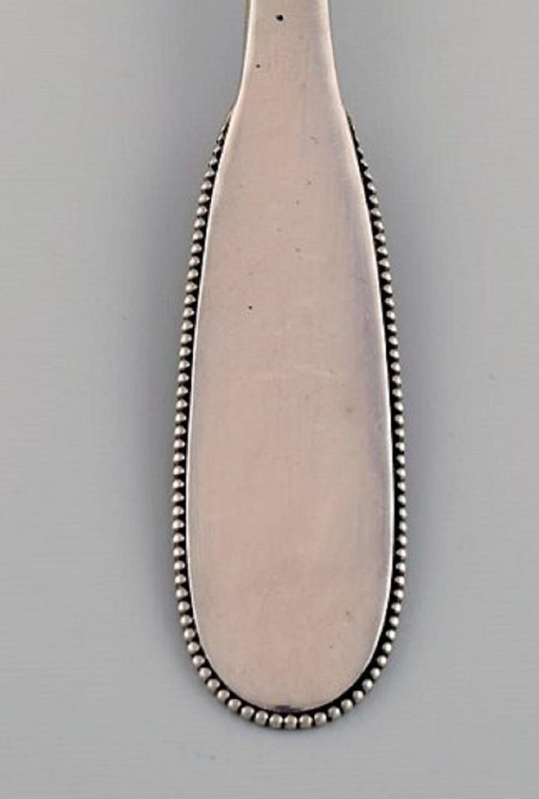 Danish Evald Nielsen Number 14 Tablespoon in Hammered Silver, 1920s