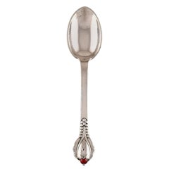 Evald Nielsen Number 3, Dinner Spoon in Hammered Silver, 1920s