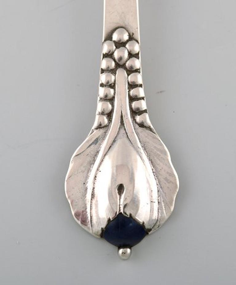 Art Deco Evald Nielsen Number 3, Jam/Marmelade Spoon in Hammered Silver, 1921