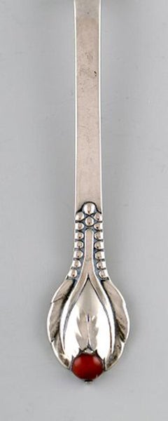 Evald Nielsen Number 3, Jam/Marmelade Spoon in Hammered Silver
