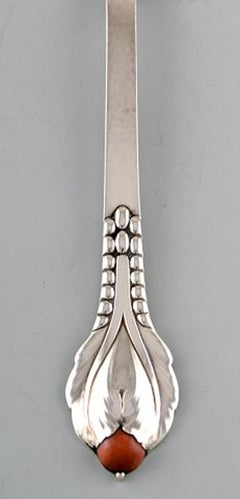 Evald Nielsen number 3, meat fork in hammered sterling silver